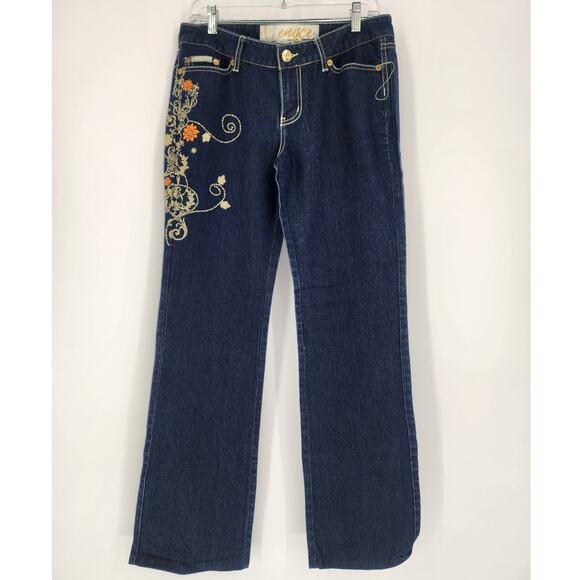 Y2K Enyce Dark Wash Embroidered Denim Jeans Women’s Size 11 - Picture 1 of 14